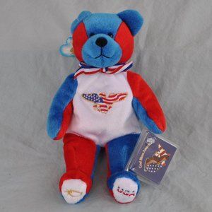 plush god bless america Allegiance II NWT red white & blue 2001 (w637)